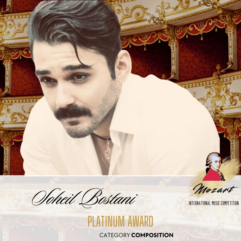 Iranian Composer Soheil Bostani Receives Platinum Award at Mozart International Music Competition 2026
